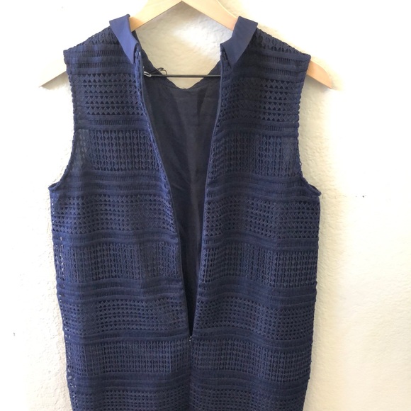 Cupcakes & Cashmere Preppy Navy collared mini dress - Picture 4 of 9